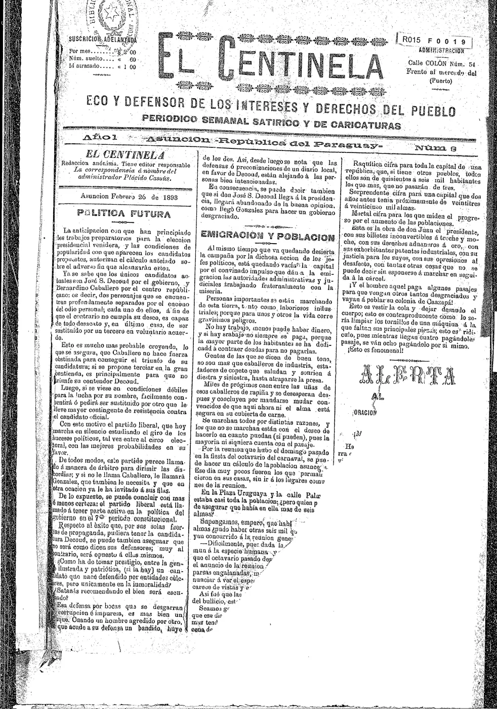 El Centinela page