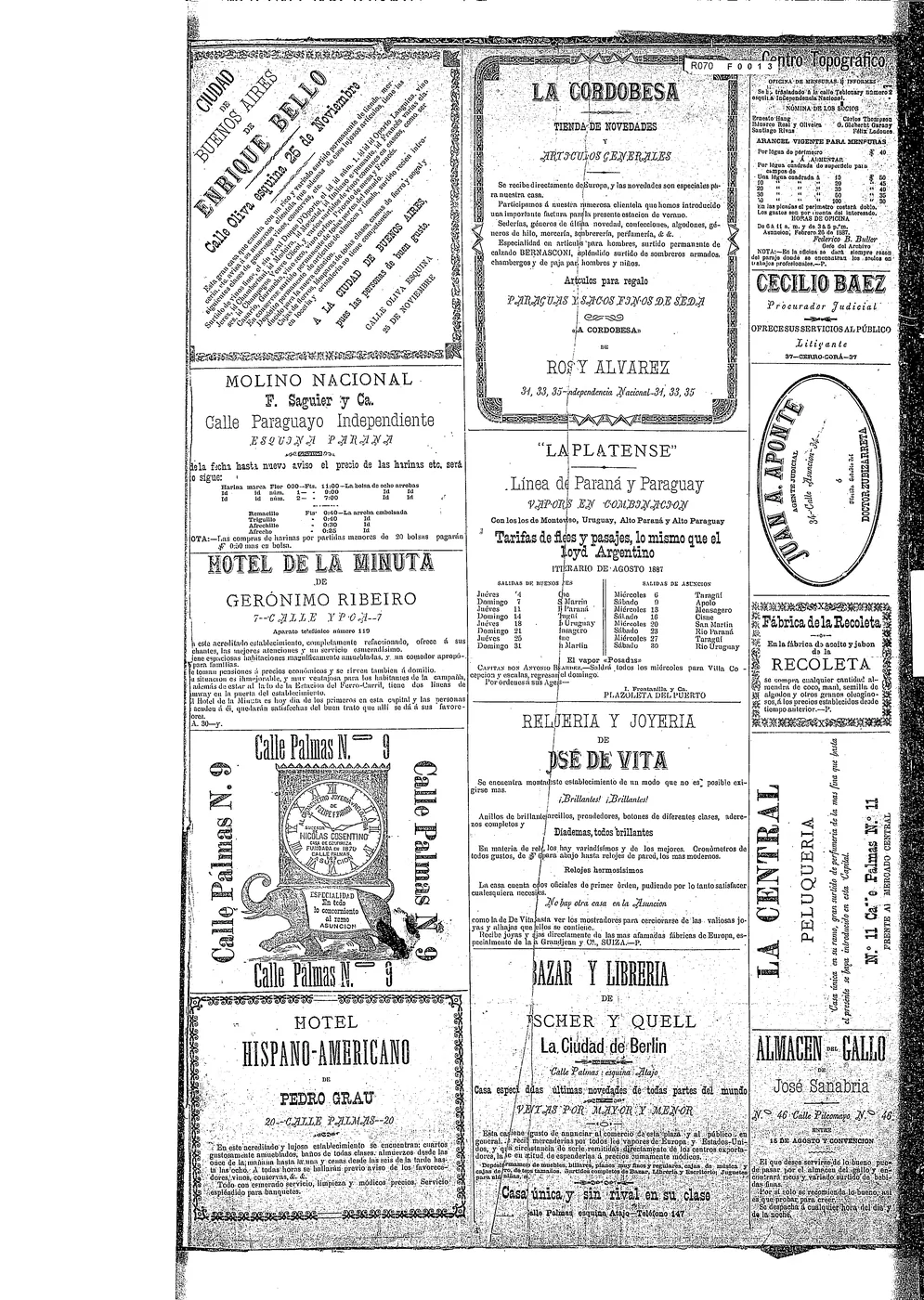 Advertisement-heavy historical page